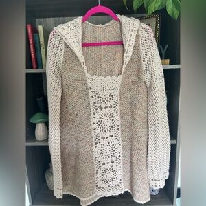 Free People Cream Knit Cardigan